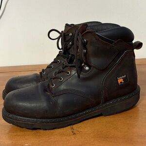 Timberland PRO Men's Dark Brown Leather Boots Size 14.5